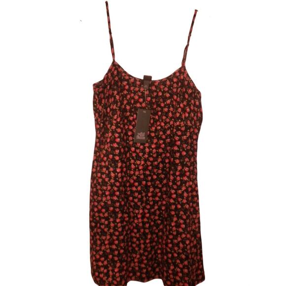 Women's MD Woven Floral Design Slip Dress, Spaghetti Straps- Black Floral, NWT - Picture 6 of 8